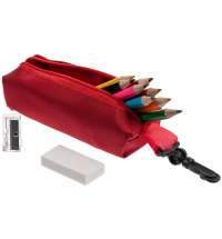 Набор Hobby с цветными карандашами, ластиком и точилкой, красный