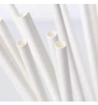 Белая бумажная трубочка, размер 197*6 мм, белая (100 шт в бумажной упаковке), белый