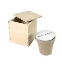 Горшочек для выращивания мяты с семенами (6-8шт) в коробке MERIN, биоразлагаемый материал, дерево