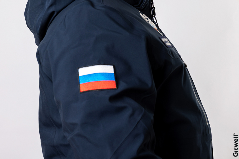 Примеры корпоративных подарков для РКС-НР куртка флаг Россия с логотипом