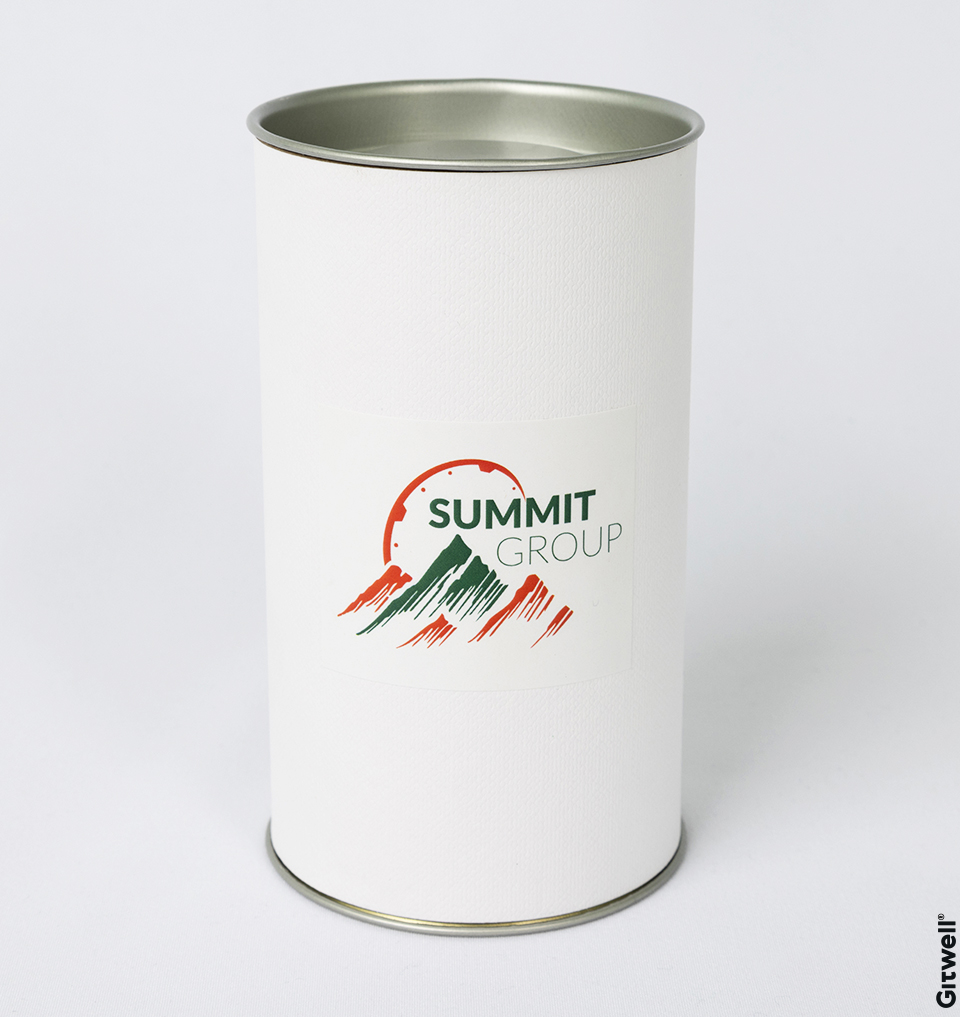 Примеры корпоративных подарков для Summit Group упаковка банка с логотипом