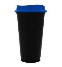 Стакан с крышкой Color Cap Black, черный с синим