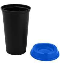 Стакан с крышкой Color Cap Black, черный с синим