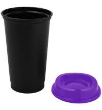 Стакан с крышкой Color Cap Black, черный с фиолетовым
