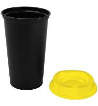 Стакан с крышкой Color Cap Black, черный с желтым