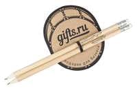 Карандаш простой с ластиком, белый