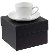 Кофейная пара Mansion Select, белая с золотистой отводкой