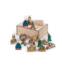 Ёлочная гирлянда с лампами в подарочной коробке «Достопримечательности мира»