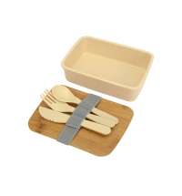 Ланч-бокс «Lunch» из пшеничного волокна с бамбуковой крышкой