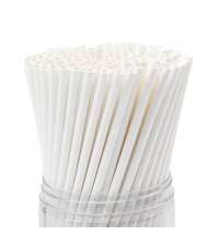 Белая бумажная трубочка, размер 197*6 мм, белая (100 шт в бумажной упаковке), белый