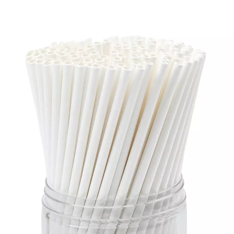 Белая бумажная трубочка, размер 197*6 мм, белая (100 шт в бумажной упаковке), белый