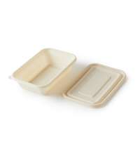 Контейнер с крышкой из кукурузного крахмала, 1000 мл, белый