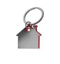Брелок Дом, металлический, красный