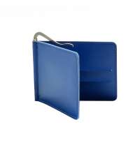 Держатель банковских карт Drogo с металлическим прижимом для купюр, синий