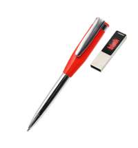 Ручка металлическая Memphys c флешкой 64Гб, красная