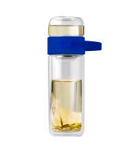 Бутылка Easy pot из боросиликатного стекла с инфьюзером, синяя