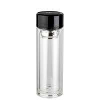 Бутылка стеклянная cо светодиодным дисплеем MARCUS, черный