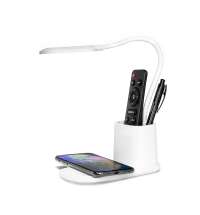 Настольная лампа с беспроводной зарядкой Tenza, белая