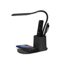 Настольная лампа с беспроводной зарядкой Tenza, черная