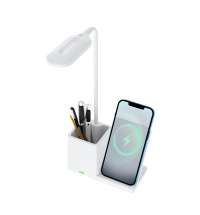 Настольная лампа с беспроводной зарядкой Stark, белая