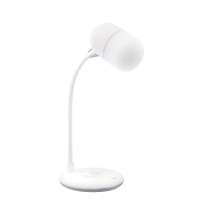 Лампа с колонкой и беспроводной зарядкой Alladin, белая