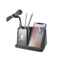 Настольный органайзер Mercury c беспроводной зарядкой и вентилятором