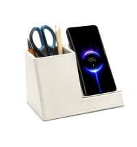 Настольный органайзер Ron c беспроводной зарядкой, белый