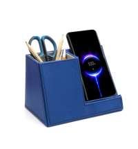 Настольный органайзер Ron c беспроводной зарядкой, синий