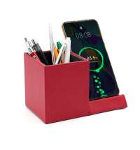 Настольный органайзер Elegans c беспроводной зарядкой, красный