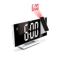 Часы-метеостанция Omix с проективным циферблатом, белые