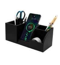 Настольный органайзер Boss c беспроводной зарядкой, черный
