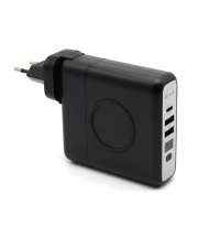 Внешний аккумулятор Gemini с беспроводной зарядкой и сетевым адаптером, 10000 mAh, черный