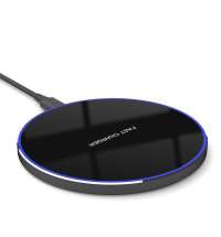 Беспроводное зарядное устройство Gravy с подсветкой и гравировкой 15W, черный