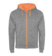 Толстовка FUJI мужская, heather grey/fluor orange