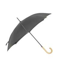 Зонт-трость «Okobrella» с деревянной ручкой и куполом из переработанного пластика