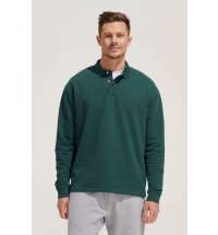 Рубашка поло оверсайз с длинным рукавом Heritage, серый меланж