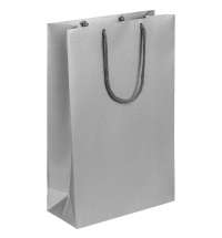 Пакет бумажный &laquo;Блеск&raquo;, средний, серебристый