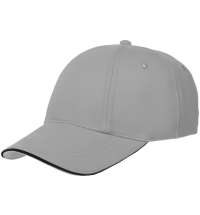 Бейсболка Canopy, серая с черным кантом