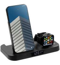 Зарядная станция с будильником Clock Nest, черная