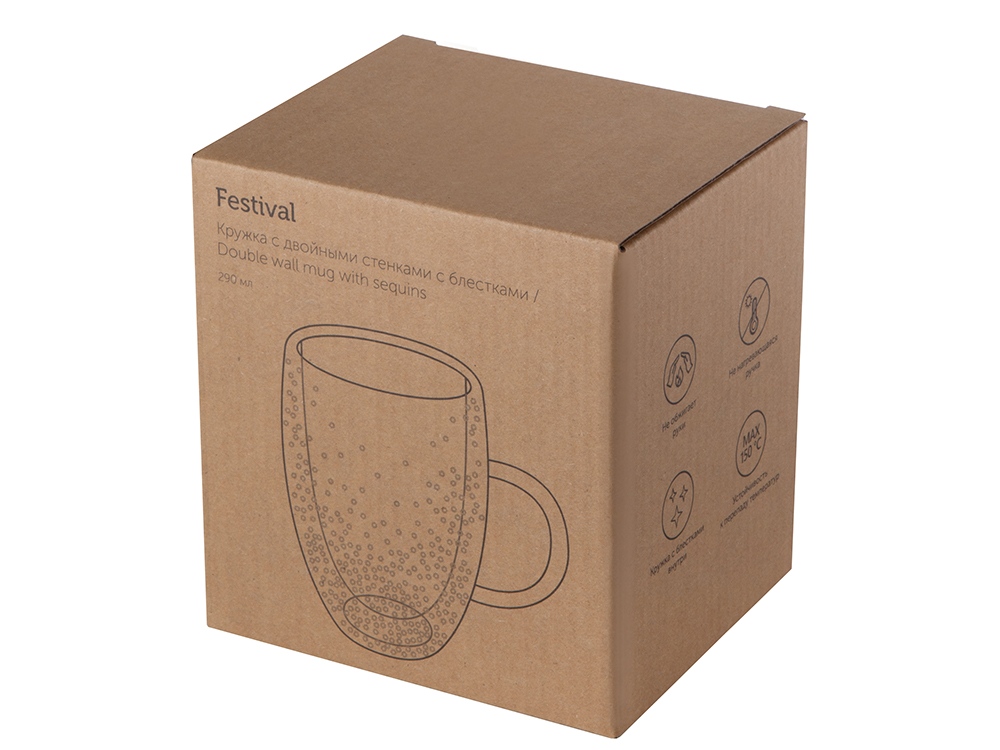 Кружка с двойными стенками с блестками &laquo;Festival&raquo;