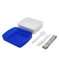 Ланч-бокс Lunch Blue line со столовыми приборами