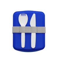 Ланч-бокс Lunch Blue line со столовыми приборами