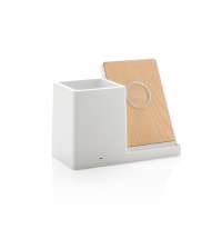 Док-станция Ontario для беспроводной зарядки с подставкой для ручек, 5W, белый