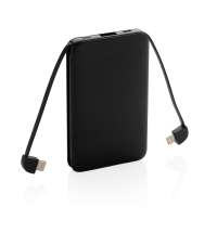 Карманный внешний аккумулятор со встроенным кабелями на 5000 мАч