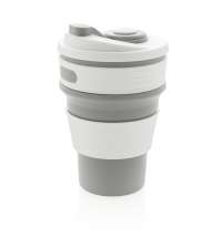 Складная силиконовая термокружка, серая