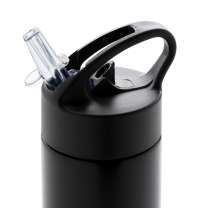 Спортивная бутылка для воды с трубочкой, 500 мл, черный