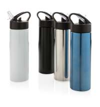 Спортивная бутылка для воды с трубочкой, 500 мл, черный