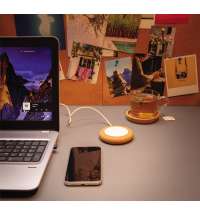 Док-станция из пробки и пшеничной соломы с функцией беспроводной зарядки, 5 Вт