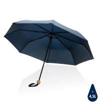 Компактный зонт Impact из RPET AWARE™ с бамбуковой рукояткой, d96 см