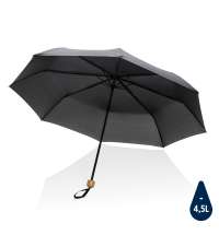 Компактный зонт Impact из RPET AWARE™ с бамбуковой рукояткой, d96 см